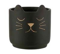 Cache-Pot en Céramique "Chat" 20cm Noir & Or
