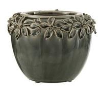 Cache-Pot en Céramique "Flora" 21cm Gris