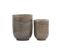 Cache-pot en céramique marron clair, lot de 2, autoportante - House Doctor, Pho - Ø35xH45 cm
