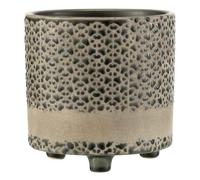Cache-Pot en Céramique "Mosaïque" 17cm Gris