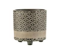 Cache-Pot en Céramique "Mosaïque" 17cm Gris