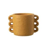 Cache pot en céramique ocre jaune - 16 cm