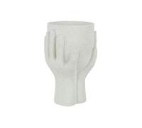 Cache-Pot en Ciment "Mains" 24cm Blanc
