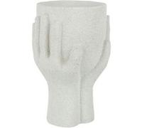 Cache-Pot en Ciment "Mains" 24cm Blanc