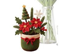 Cache-Pot En Crochet Visage Mignon Souriant Mini Noël | Cache-Pot En Tricot Décoration De Bureau Pour Saison Des Fêtes Pour Bureau de Travail Salle de ibliothèque Chambre B