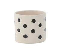 - Cache pot en grès Sane 11x10 cm blanc et noir