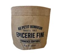 Cache Pot En Jute Modèle Épicerie Fine 18 Cm Beige