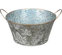 Cache-pot en métal Winterzeit rond Pot de fleurs Jardin Noël