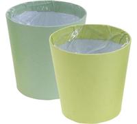 Cache-pot en papier Pot de fleurs Set Bleu Vert Ø13cm H12,5cm 4 pièces Décoration de printemps