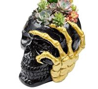 Cache-Pot en Résine en Forme De Tête De Mort, Vase en Forme De De Morrt pour Halloween, Décoration D'intérieur en Résine, Pots en De Tête De Mort pour, Coupe À Bonbons,