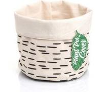 Cache Pot en tissu noir & blanc Blanc G