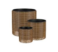Cache-pot extérieur Mica Decorations Cesena Marron clair Plastique H45xl45xL45cm