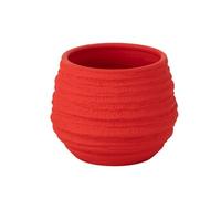 Cache pot rouge en céramique H14 cm