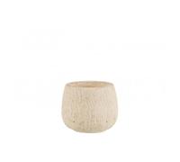 Cache-pot irrégulier en terre cuite beige 14 cmx12 cm Beige