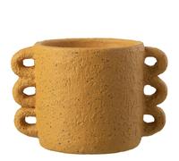 Cache-pot - J-LINE - Ocre jaune - Rond - H13cm D14cm