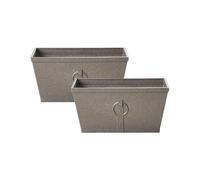 Cache-Pot Marron en Fibres d'Argile et Fibres de Verre 30 cm Trous de Drain