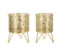Mauro Ferretti Cache-pot Naty doré 16x20-13x20 cm - lot de 2