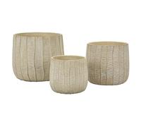 Mauro Ferretti Cache-pots en céramique Flake Lot de 3 30,5x27-25x22,2-19,5x18 cm