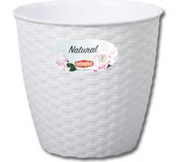 Cache pot NATUREL plastique blanc d29x27cm