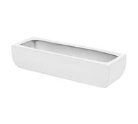 Cache Pot Piano Long 32 cm, en ceramique pour Cactus et succulentes, Blanc