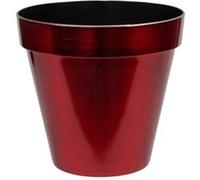 cache-pot plastique brillant 16x9.5cm rouge - générique 224920
