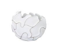 Cache-pot Polyrésine design Lines rond 44cm Blanc