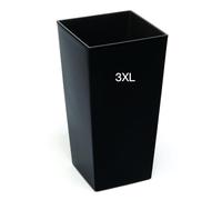 Cache-pot - Pot de fleurs brillant avec insert haut (noir, 3XL - 75 cm)