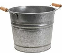 Cache-pot Pot de fleurs Vintage Déco Seau métallique aspect zinc Ø22cm H20cm Pot de fleurs