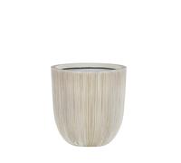 Beliani Cache-Pot Pot à Plantes Rond 31 cm Beige et Blanc Résistant aux Intempéries Parfait pour Intérieur et Extérieur au Style Moderne et Scandinave