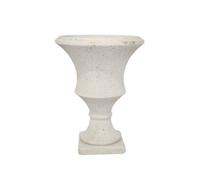 Cache-pot rond - CHEMIN DE CAMPAGNE - Médicis - Ciment blanc vieilli - Ø.18 x Ht.24 cm - Style contemporain