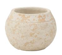 Cache-Pot Rond Design "Rustique" 23cm Blanc