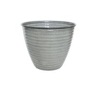 Cache-Pot Rond En Acier Émaillé Gris Amy - Ø 37 X 30 Cm - Jardideco Gris