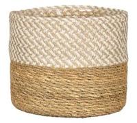 Cache-pot rond en jonc de mer marron clair mix ø15cm Scheurich