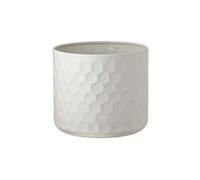 Cache-pot rond en Métal blanc martelé - MARCIA - HOUSE_NORDIC