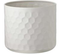 Cache-pot rond en Métal blanc martelé - MARCIA