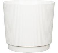 Cache-pot rond - GARDEN ID - Lino - Ø 25 - 7 L - H 22 cm - Blanc