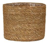 Cache-pot rond jonc de mer marron Nut 508 Scheurich ø13 cm x h.12cm
