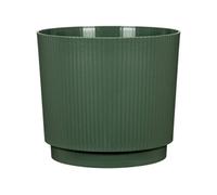 Cache-pot rond - GARDEN ID - Lino - Ø 25 - 7 L - H 22 cm - Vert foncé