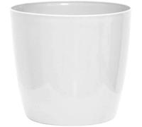 Garden ID Cache-pot Shiny brillant blanc 35 x 32 cm aspect céramique étanche avec roulettes