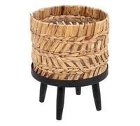 Cache pot sur pied ""Exotic panama"" D25cm beige - Atmosphera createur d'interieur