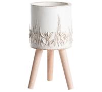 Cache-pot sur pied PREWEZA 23 cm Blanc cassé