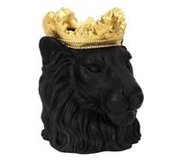 Cache-Pot Tête de Lion Couronne 39cm Noir