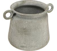 Cache-pot Vintage en métal avec poignées, gris, style rustique Pot à plantes H13,5cm, Décoration de table rustique