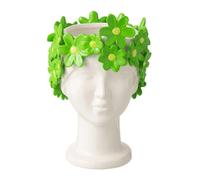 Cache-Pot Visage Fleuri "Dame" 24cm Blanc & Vert