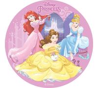 Cache-pots comestibles Disney Princesses Cake Topper Décoration pour gâteau Cinderella, diamètre du cercle :20 cm, Motif:Princess Nr. 3