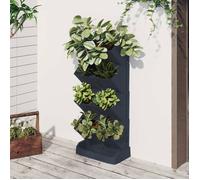 Cache-pots plantes fleurs/ Ensemble de jardinières verticales 4 pcs - Anthracite - PP Economique35443830