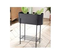Cache-pots sur pied avec 1 bac 51x22x65 cm en fer noir