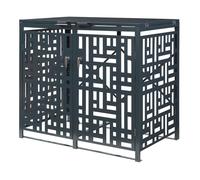 Cache-poubelle Bernalda pour 2 poubelles de 240 L acier galvanisé anthracite