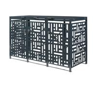 Cache-poubelle Bernalda pour 3 poubelles de 240 L acier galvanisé anthracite