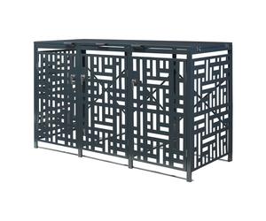 Cache-poubelle Bernalda pour 3 poubelles de 240 L acier galvanisé anthracite